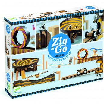 Деревянный конструктор DJECO ZIG&GO, 45 деталей