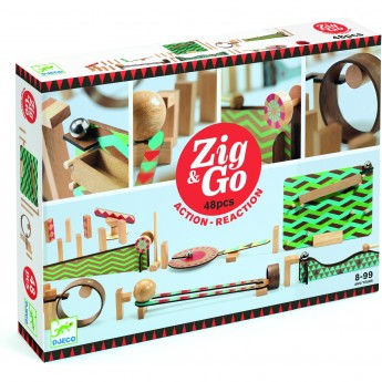 Деревянный конструктор DJECO ZIG&GO, 48 деталей Деревянный конструктор DJECO ZIG&GO, 48 деталей