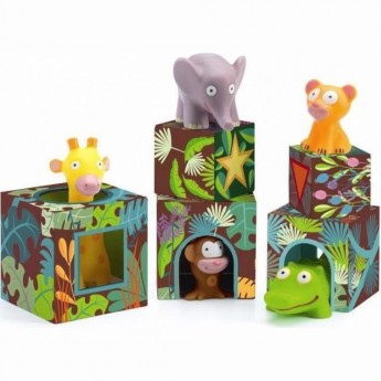 Кубики-пирамидка DJECO "БОЛЬШИЕ ДЖУНГЛИ"