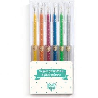 Набор гелевых ручек с блёстками DJECO, 6 цветов Набор гелевых ручек с блёстками DJECO, 6 цветов