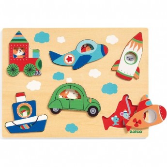 Рамка-вкладыш DJECO «ТРАНСПОРТ» 6 элементов